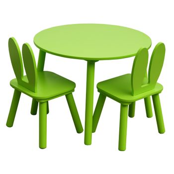 HOMCOM Juego de Mesa Infantil y 2 Sillas de Madera Muebles para Sala de  Juego y Dormitorio de Niños Mesa 56x56x50 cm y Sillas 28x25x46 cm Natural y  Blanco : : Hogar