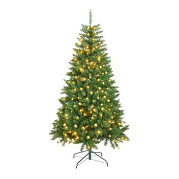 Árbol De Navidad Artificial 180 Cm Grueso Verde 800 Ramas Con 300 Luces Incluidas Rebecca Mobili
