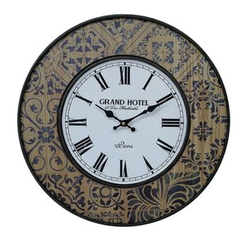 Reloj Grande De Pared Blanco Azul Mdf Metal Para Salón Cocina Rebecca Mobili