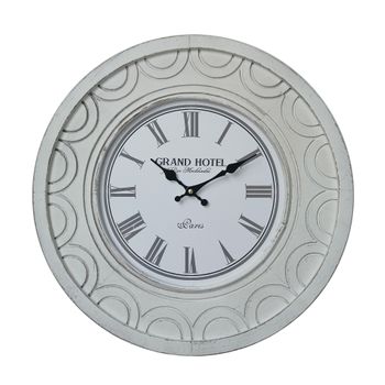 Reloj De Pared Grande Relojes Shabby Mdf Blanco Para Cocina Salón Rebecca Mobili