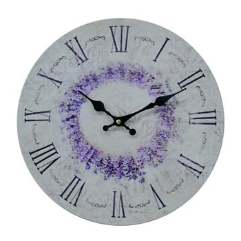 Reloj De Pared Relojes Vintage Mdf Blanco Impresión Floral Idea De Regalo Rebecca Mobili