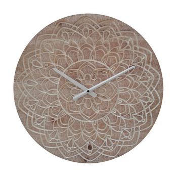 Reloj Decorativo Marrón Y Blanco De Estilo Boho Rebecca Mobili