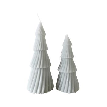 Set De 2 Velas De Navidad Gris Plata De Cera De Soja Decoración Navideña Rebecca Mobili