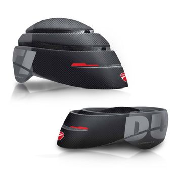 Ducati Duc-hlm-fld/m Casco Sportivo Nero, Grigio, Rosso