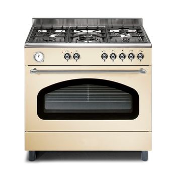 Cocina Range Cooker De 90 Cm Con 5 Quemadores A Gas En Marfil