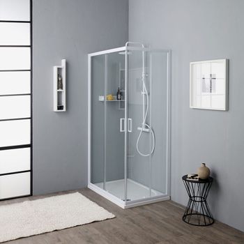 Cabina De Ducha 70x100 4 Mm Cristal Transparente Deslizante Doble Cara | Venere