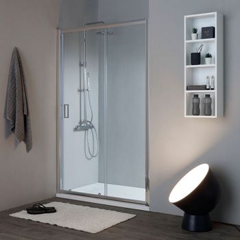 Puerta De Ducha Nicho Corredera 110 Cm Cristal Transparente | New Giada