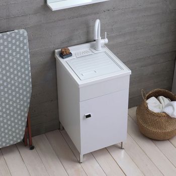 Mueble Con Lavabo De 45 Cm Blanco Con Lavabo Y Tabla De Lavado | Pratico