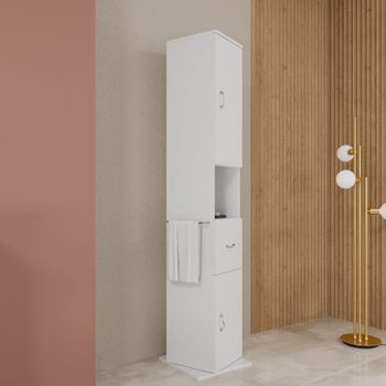 Columna Giratoria De Baño 2 Puertas, 1 Embellecedor Y Compartimento Abierto | Easy