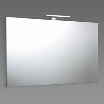 Espejo 120x60 Con Panel Trasero De Madera E Iluminación Con Lámpara Led