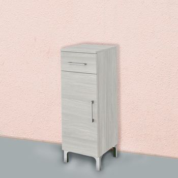 Mueble De Baño Con Puerta Y Cajón Roble Efecto Madera Gris Claro