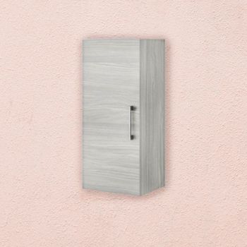 Mueble De Pared De Una Puerta Reversible Gris Roble Para Baño