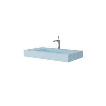 Lavabo De 80 Cm Hpl Con Pila Central Azul Cielo