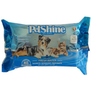 Porrini Toallitas Higiene Perro/gato, Agua Fresca, 40 Uds