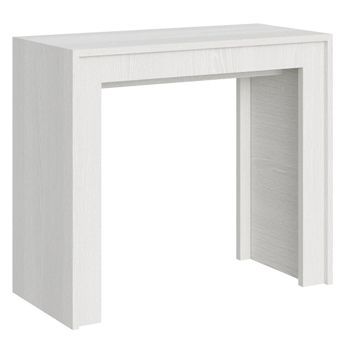 Consola Extensible Madera Blanca 8 Personas 42 A 198 Cm Mila