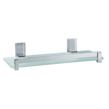 Soporte De Ducha Rectangular De Vidrio Templado Y Aluminio Anodizado