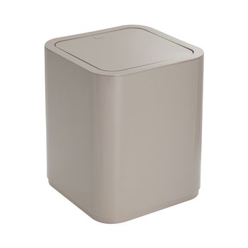 Papelera De Baño Cuadrada De Polipropileno Beige