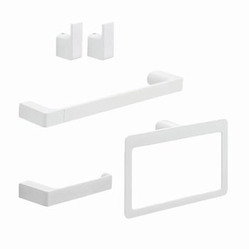 Set 4 Accesorios De Baño Giacinto Blanco Mate