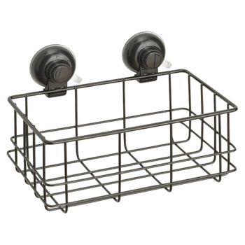 Soporte Rectangular De Metal Negro Mate Con Ventosa