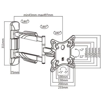 Munari Sp 322 Soporte Para Tv 127 Cm (50') Negro