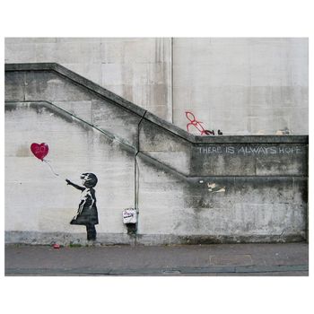 Legendarte - Cuadro Lienzo, Impresión Digital - Niña Con Globo, Banksy - Decoración Pared Cm. 60x80