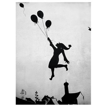 Legendarte - Cuadro Lienzo, Impresión Digital - Flying Balloon Girl - Decoración Pared Cm. 50x70