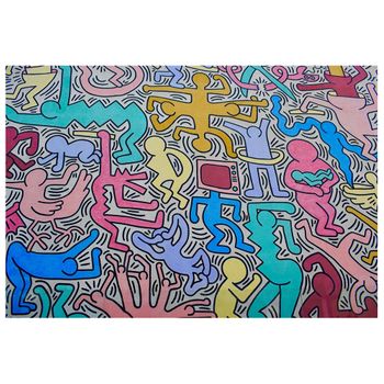 Legendarte - Cuadro Lienzo, Impresión Digital - En El Mundo De Keith Haring - Decoración Pared Cm. 50x70