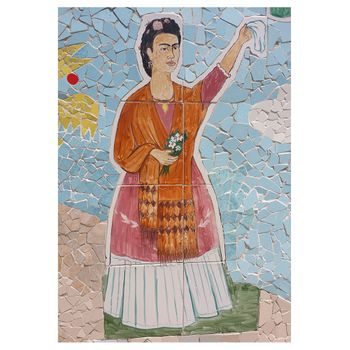 Legendarte - Cuadro Lienzo, Impresión Digital - Mosaico De Frida Kahlo - Decoración Pared Cm. 50x70