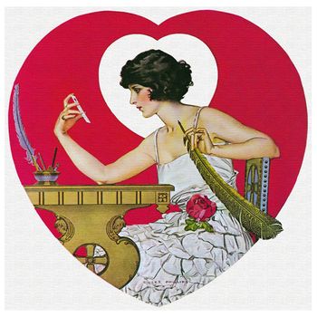 Legendarte - Cuadro Lienzo, Impresión Digital - Life Magazine February 1922, Valentine's Day - C. Coles Phillips - Decoración Pared Cm. 50x50