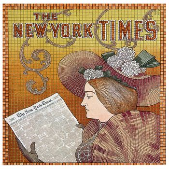 Legendarte - Cuadro Lienzo, Impresión Digital - The New York Times Ad, 1895 - Edward Henry Potthast - Decoración Pared Cm. 50x50