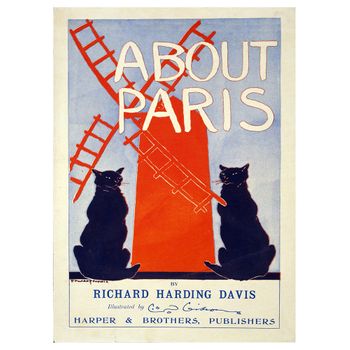 Legendarte - Cartel Publicitario Vintage About Paris - Cuadro Lienzo, Impresión Digital Cm. 50x70
