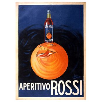 Legendarte - Cartel Publicitario Vintage Aperitivo Rossi - Cuadro Lienzo, Impresión Digital Cm. 50x70