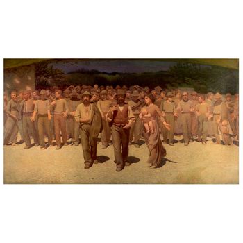 Legendarte - Cuadro Lienzo, Impresión Digital - El Cuarto Estado - Giuseppe Pellizza Da Volpedo - Decoración Pared Cm. 50x100