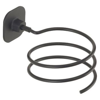 Soporte Para Secador De Pelo De Pared En Espiral Acero Inoxidable Negro Mate Tomillo