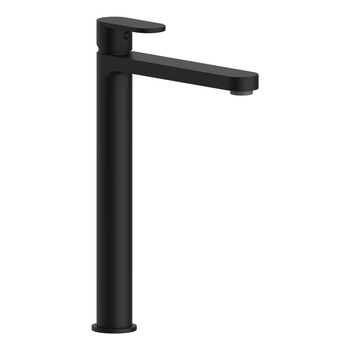 Grifo Alto Para Lavabo De Diseño En Negro Mate Sin Desagüe. Colección Amalfi.