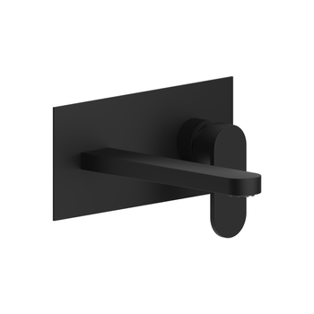 Mezclador De Pared Completo Con Caja Empotrada En Negro Opaco, Boquilla De 180 Mm De La Colección Amalfi.