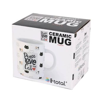 Caneca De Porcelana 295ml Itotal Cat Branca