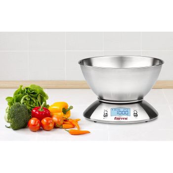 Girmi Ps85 Báscula Electrónica De Cocina Acero Inoxidable Encimera Alrededor