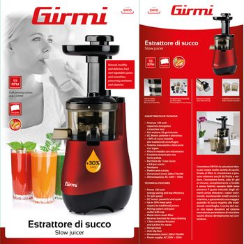 Girmi Sw10 Exprimidor Lenta Negro, Rojo 120 W