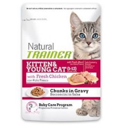 Trainer Natural Trozos Kitten &amp; Young Con Pollo 85 Gr