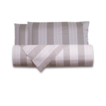 Juego Nórdico 3 Piezas 100% Algodón Cama De 150_160cm  Rallas Beige