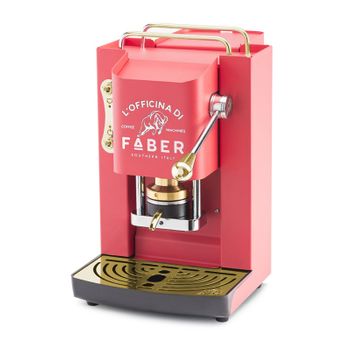 Faber Pro Deluxe - Macchina Per Caffè Con Pressacialda In Ottone - Telaio In Acciaio Rosso Corallo Opaco