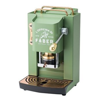 Faber Pro Deluxe - Macchina Per Caffè Con Pressacialda In Ottone - Telaio In Acciaio Verde Acido Opaco