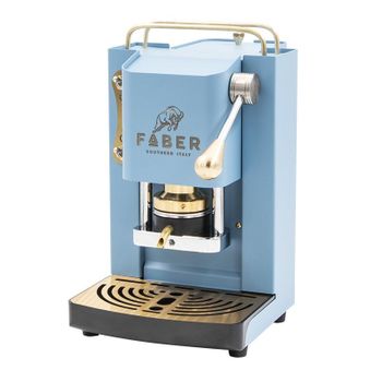 Faber Mini Pro Deluxe - Macchina Per Caffè Con Pressacialda In Ottone - Telaio In Acciaio Turchese Opaco