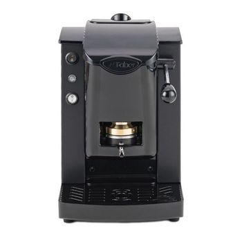 Faber Slot Plast Basic - Macchina Per Caffè Con Pressacialda In Ottone - Telaio In Metallo Nero E Frontale In Policarbonato Nero