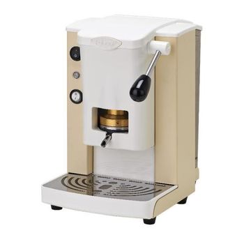 Faber Slot Plast Basic - Macchina Per Caffè Con Pressacialda In Ottone - Telaio In Metallo Sabbia E Frontale In Policarbonato Bianco