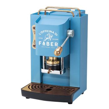 Faber Pro Deluxe Macchina Per Caffè Con Pressacialda In Ottone Telaio In Acciaio Turchese