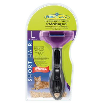 Furminator Deshedding Cepillo Elimina Exceso De Pelo Muerto Gatos De Pelo Corto - Talla L