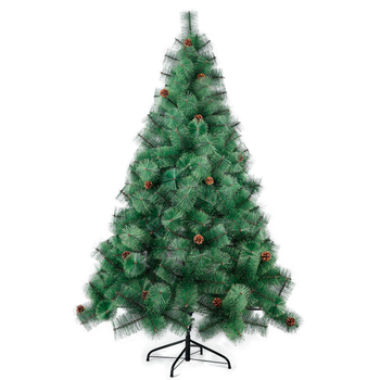 Solagua Árbol De Navidad Artifiicial Pino Hoja De Aguja De 150cm 160 Ramas, Floreado Abeto Artificial Ignífugo Con Hojas De Aguja Y Soporte Metálico, Diámetro 75cm