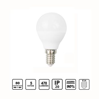 Bombilla Led 6w P45 Rosca E14 6000k- Luz Fríaluz Led - Lampara Led